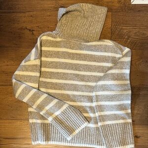 Z Supply Beige and Cream Turtleneck Sweater